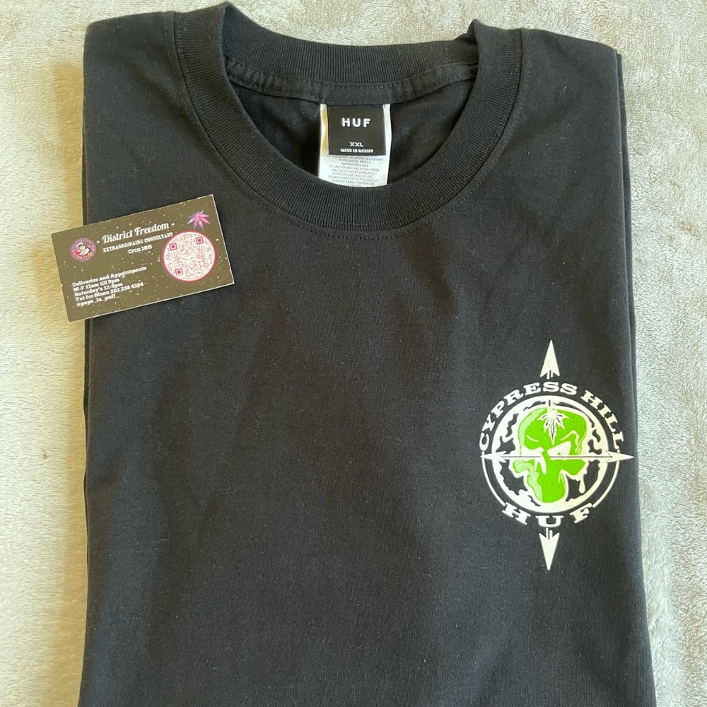 HUF Black and Green Cypress Hill Tee
